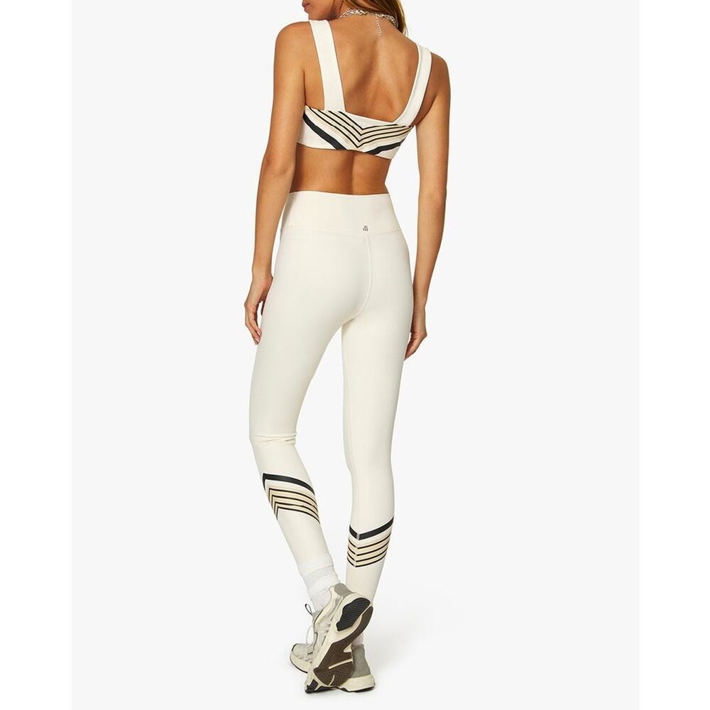 NWT WEWOREWHAT Splice Leggings Bandana Stripes Off White Multi S - Picture 2 of 8